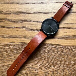 Komono "Winston" genuine leather wristwatch